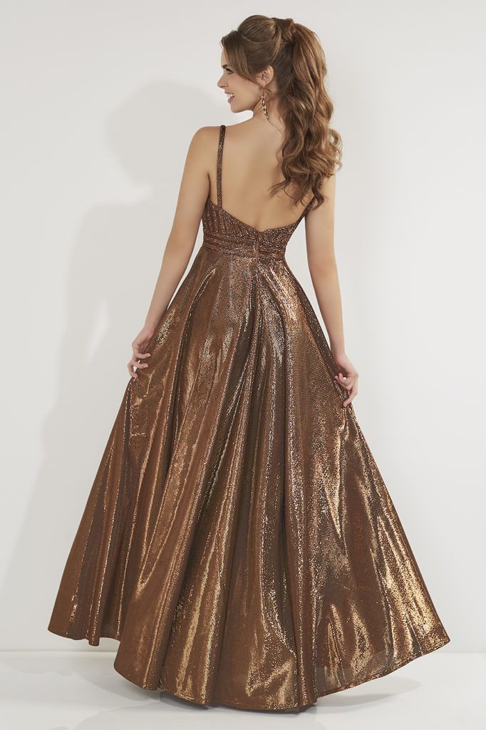 Studio 17 Metallic A-Line Gown 12717 Teal