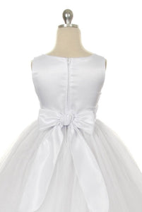 Plus Size White Tulle Flowergirl Dress