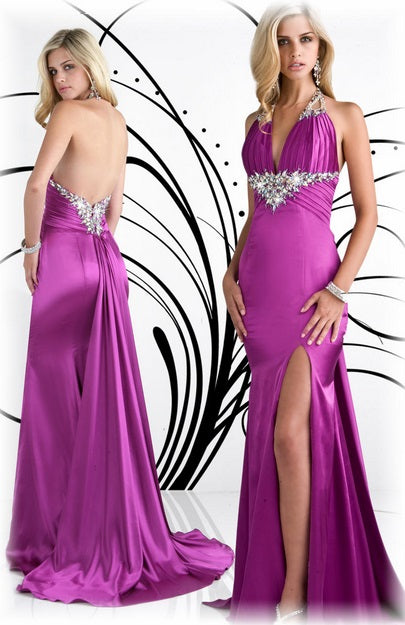 Xcite Satin Backless Gown 30262 Flamingo
