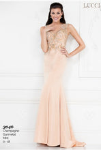Load image into Gallery viewer, Lucci Lu Fit &amp; Flare Beaded Gown 3046 Mint
