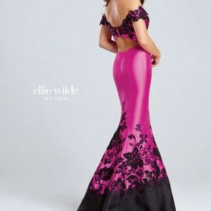 Ellie Wilde Grad Prom Dress EW117037 Hot Pink/Black