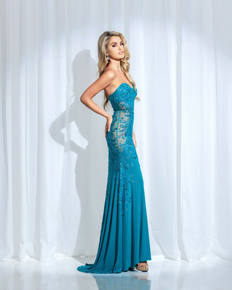 Tony Bowls Paris Jersey Prom Dress 115743 Teal
