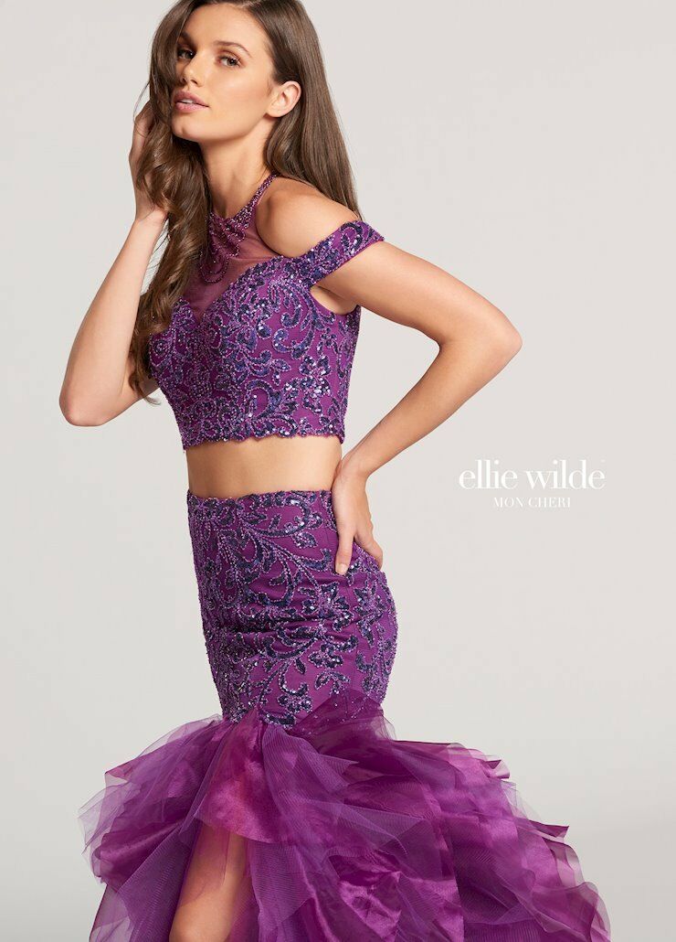 Ellie Wilde Grad Prom Dress EW118107 Purple