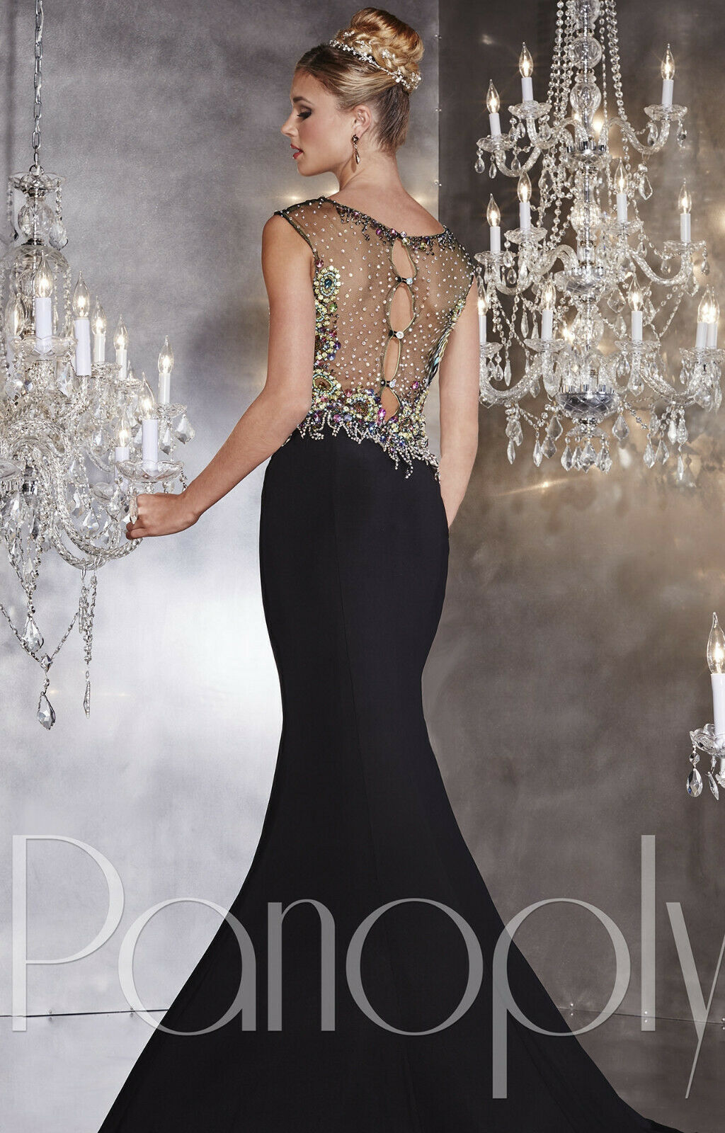 Panoply Rhinestone Fit and Flare Prom Dress 14734 Carnival