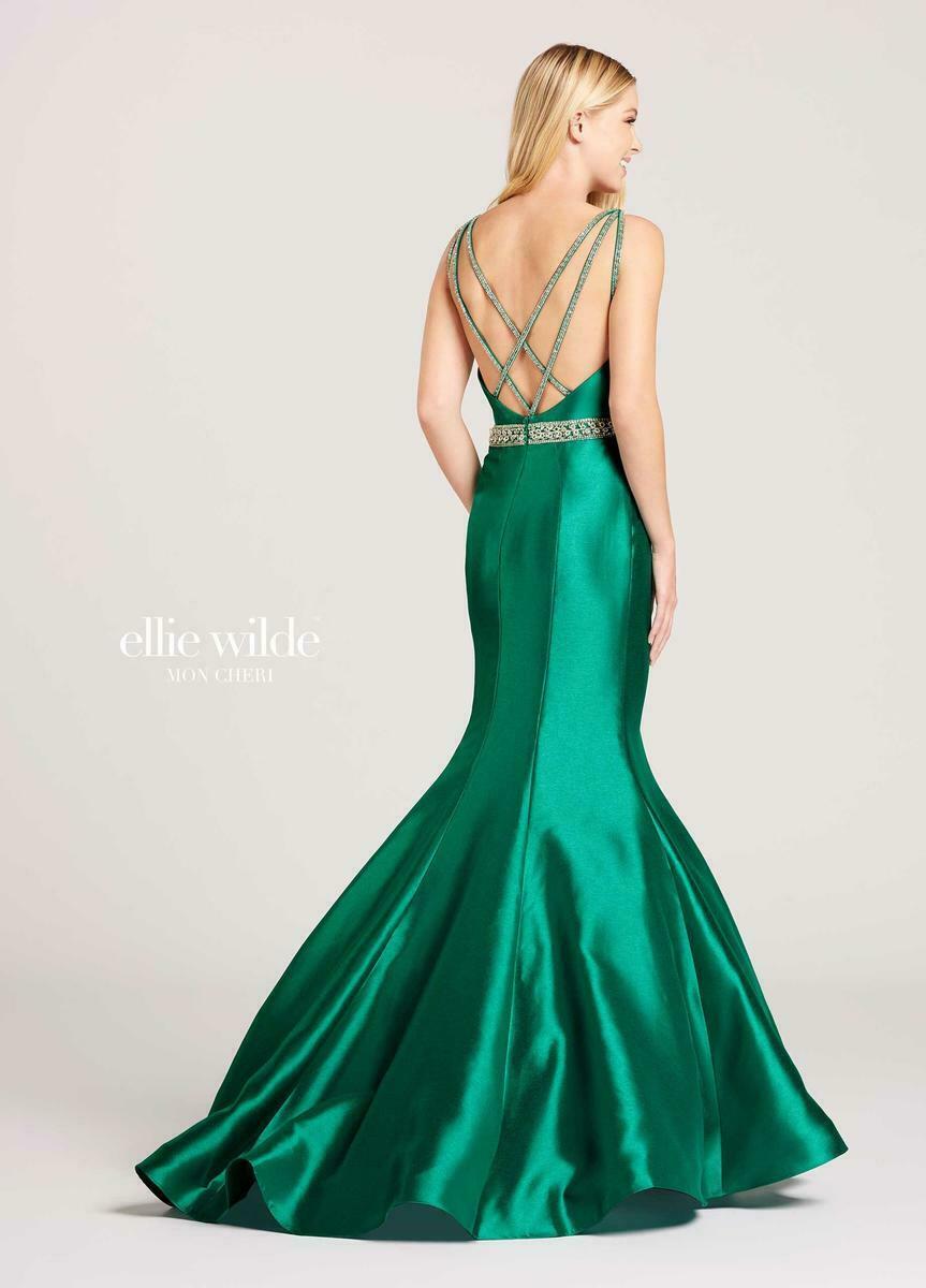 Ellie Wilde Grad Prom Dress EW118084 Emerald