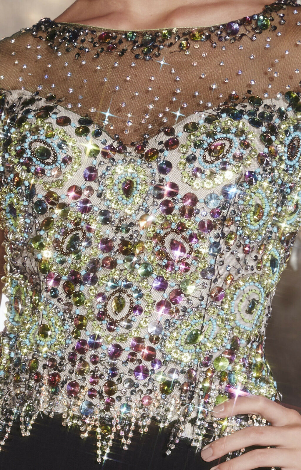 Panoply Rhinestone Fit and Flare Prom Dress 14734 Carnival