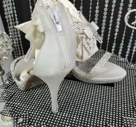 Butterfly Bridal Wedding High Heels - Ivory/Silver