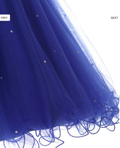 Royal Blue Rhinestone Tulle Girl's Dress