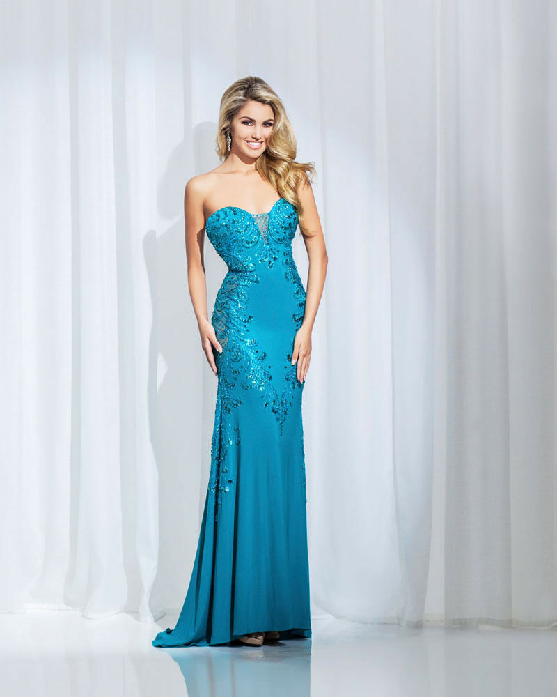 Tony Bowls Paris Jersey Prom Dress 115743 Teal