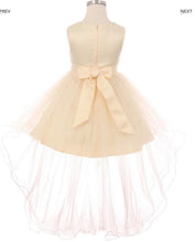 Load image into Gallery viewer, Floral High Low Flowergirl Dress - Champagne