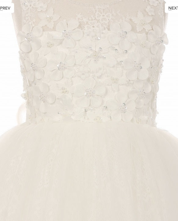 Lace Flowergirl Dress - Ivory
