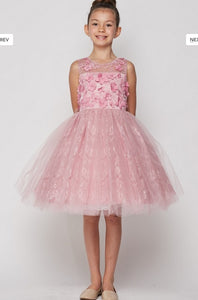 Lace Flowergirl Dress - Rose