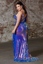 Load image into Gallery viewer, Color Changing Sequin Plus Size Gown 35452