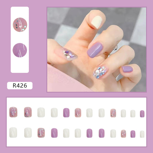 Lavender Confetti Press On Nail Set