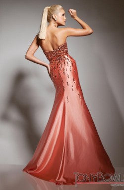 Tony Bowls Beaded Fit & Flare Gown 113551 Orange