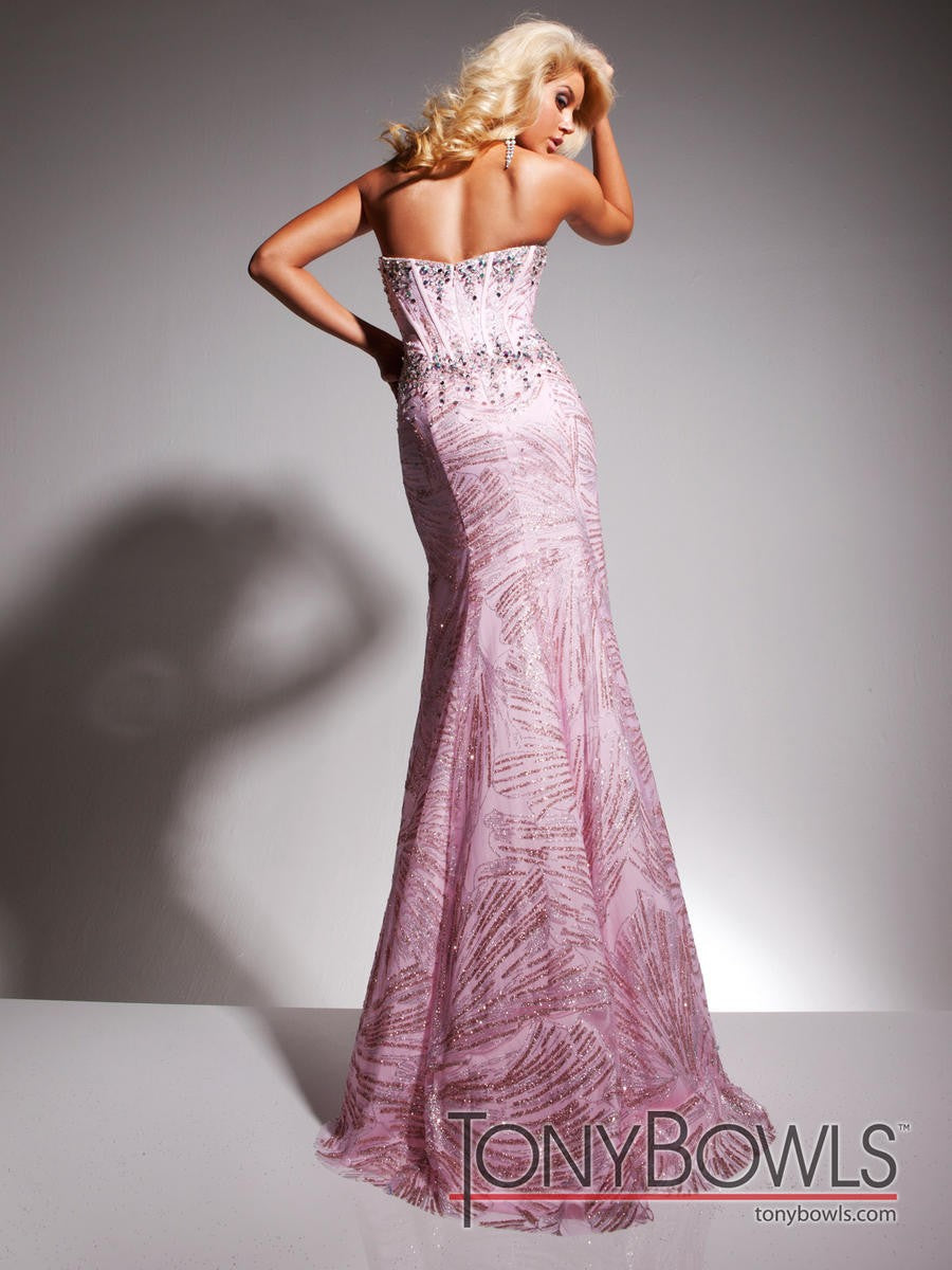 Tony B Pink Sequin Corset Gown TB2351325