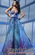 Load image into Gallery viewer, Tony Bowls Evenings Leopard Print Chiffon Gown TBE11220A Blue Multi
