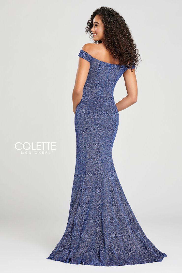Colette Glitter Off the Shoulder Gown CL12028