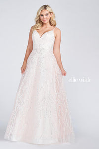 Ellie Wilde Cracked Ice A-Line Gown
