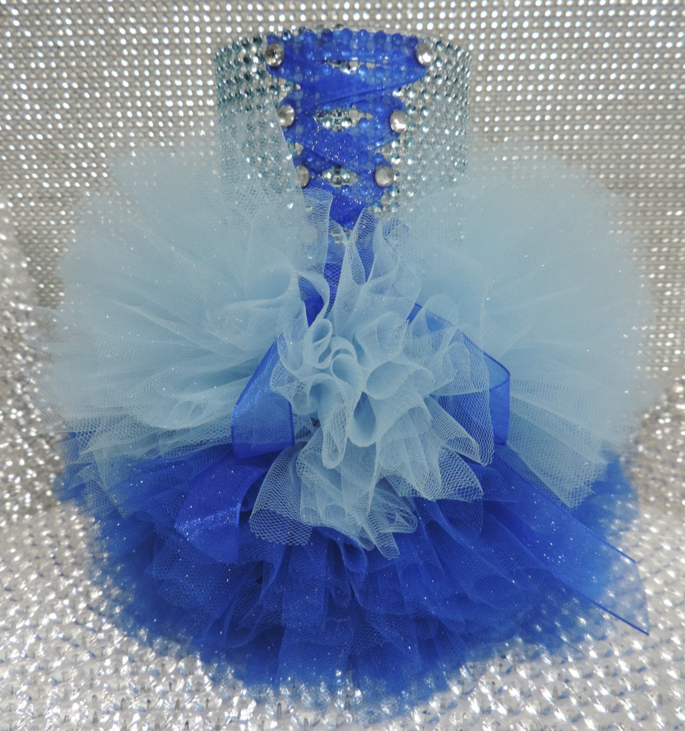 Two Tone Blue Corset Tutu Dress Cylinder Vase