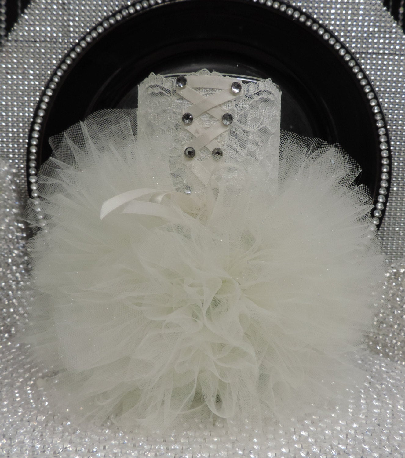 Ivory Corset Tutu Dress Cylinder Vase
