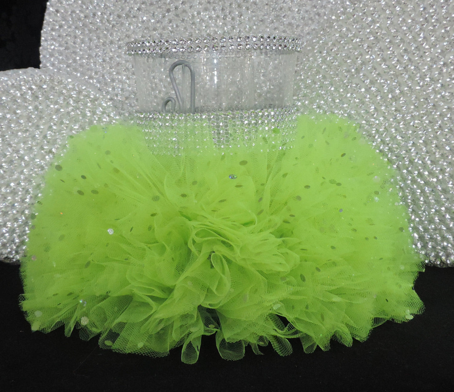 Lime Tulle Hurricane Tealight Wedding Centerpiece