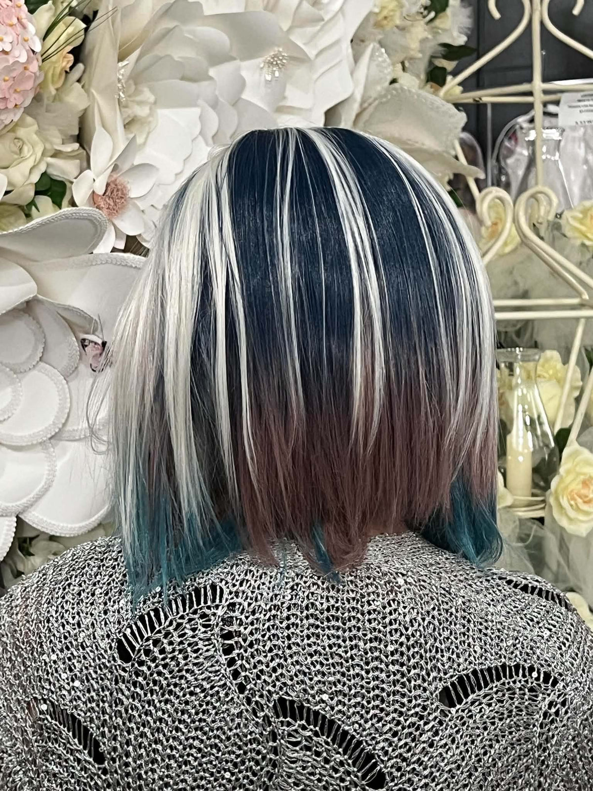 Cora in Artic Peacock | 16" Straight Bob Lace Front Wig