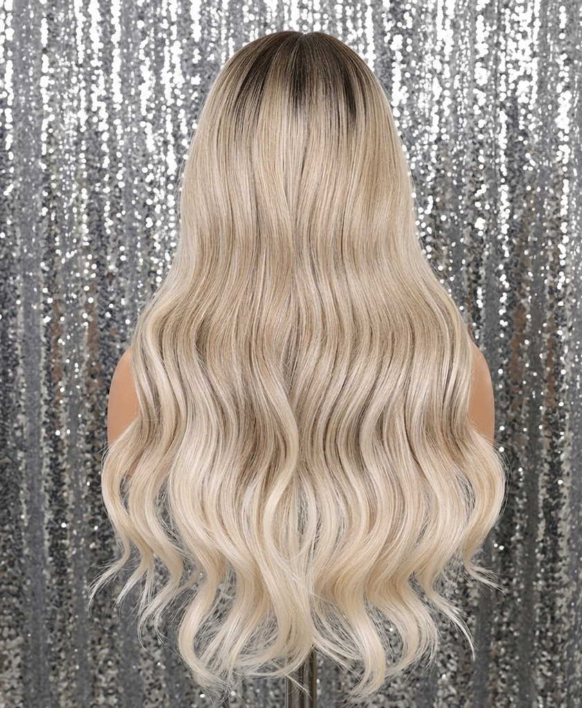 Alexis | Toasted Coconut 26" Long Wavy Lace Front Wig - Image 4