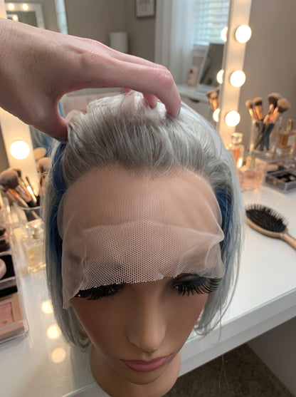 Cora in Artic Peacock | 16" Straight Bob Lace Front Wig