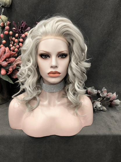 Dolly in Platinum Rush | Platinum Blonde 16" Curly Lace Front Wig