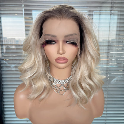 Sammy in Champagne Encore | 14" Wavy Lace Front Wig