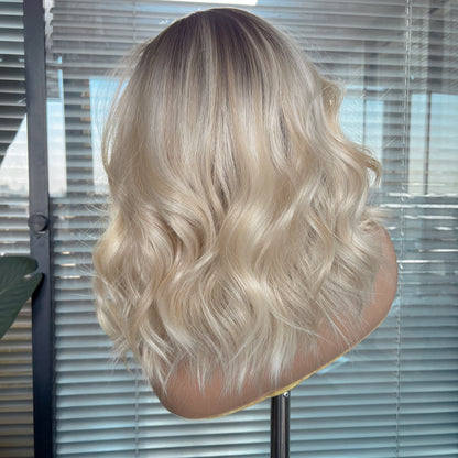 Sammy in Champagne Encore | 14" Wavy Lace Front Wig