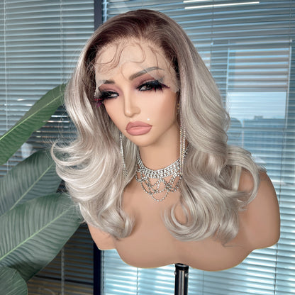 Tori in Ash Onyx | 16" Wavy Lace Front Wig