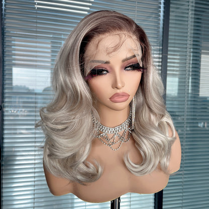 Tori in Ash Onyx | 16" Wavy Lace Front Wig