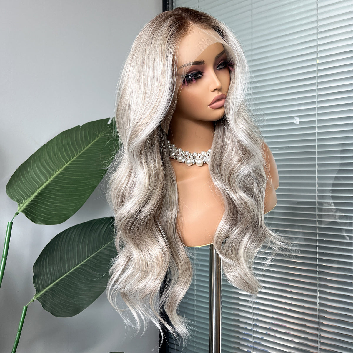Everleigh in Smoke Show | 24" Grey Ash Wavy Lace Front Wig