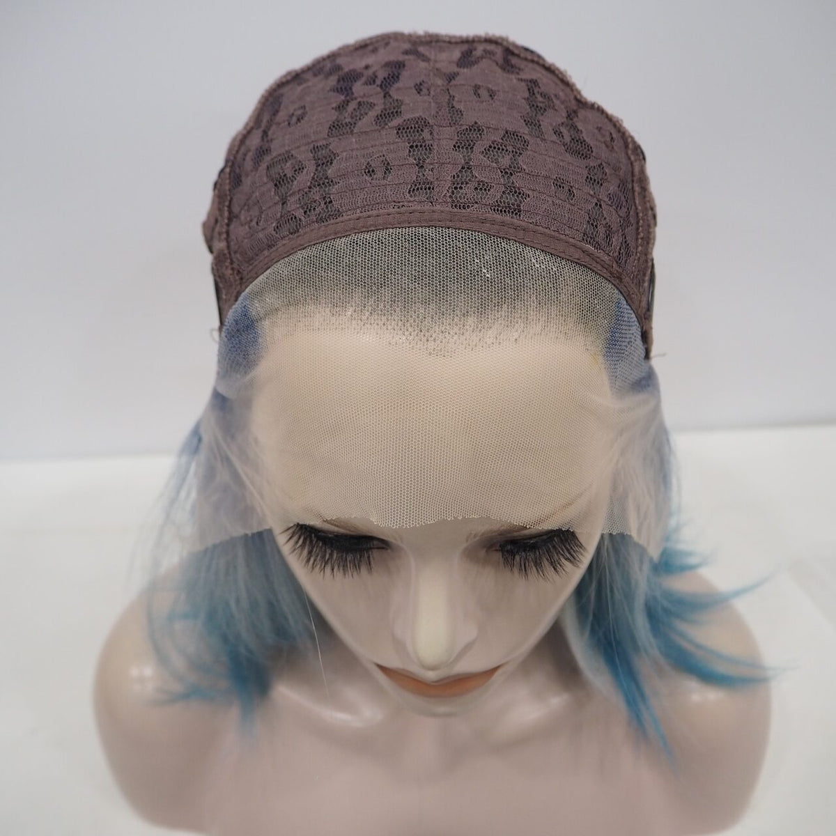 Cora in Artic Peacock | 16" Straight Bob Lace Front Wig