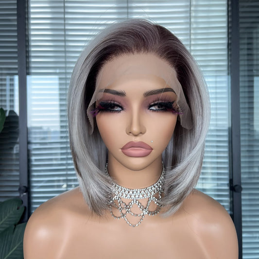 River in Silver Mist | 14" Straight Bob Lace Front Wig