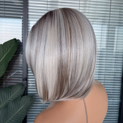 River in Silver Mist | 14" Straight Bob Lace Front Wig