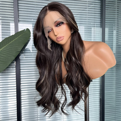 Demi in Espresso Silk | 26" Wavy Lace Front Wig