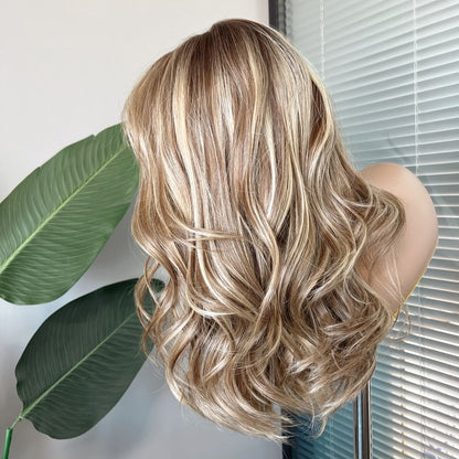 Mariah in Champagne Praline| 20"  Wavy Lace Front Wig