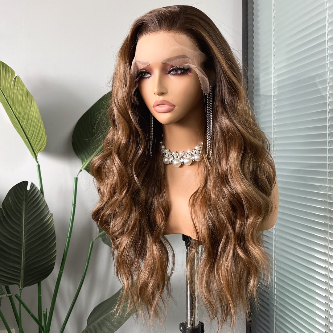 Miley in Hazelnut Glow | 26" Wavy Lace Front Wig