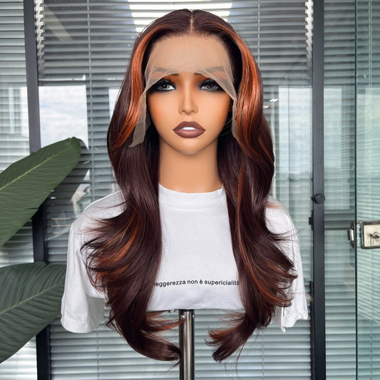 Molly in Copper Ember | 24" Feathered Lace Front Wig