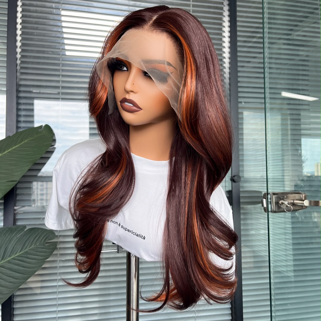 Molly in Copper Ember | 24" Feathered Lace Front Wig