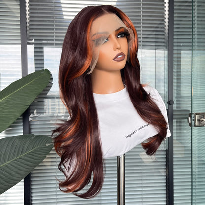 Molly in Copper Ember | 24" Feathered Lace Front Wig