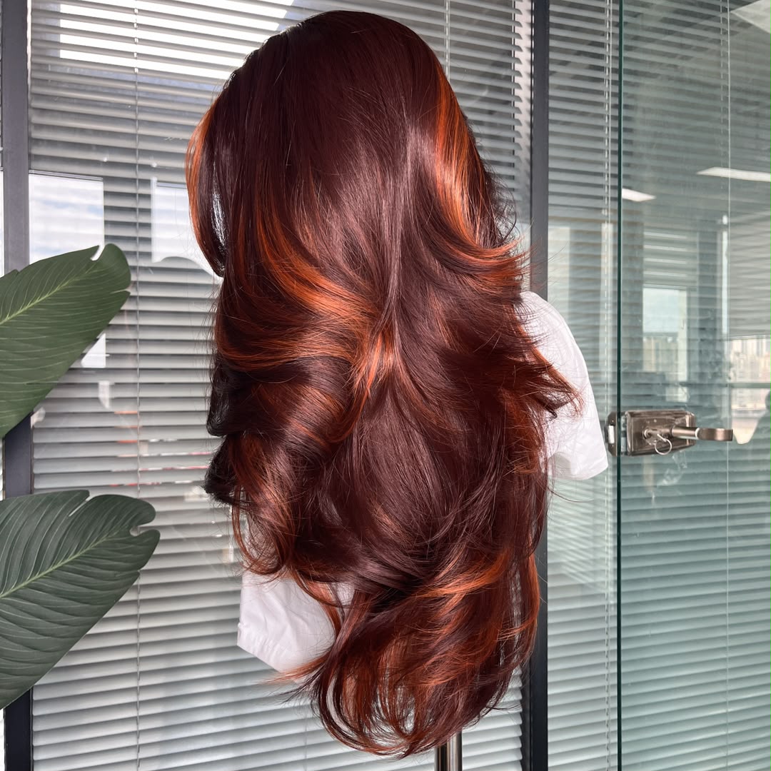 Molly in Copper Ember | 24" Feathered Lace Front Wig