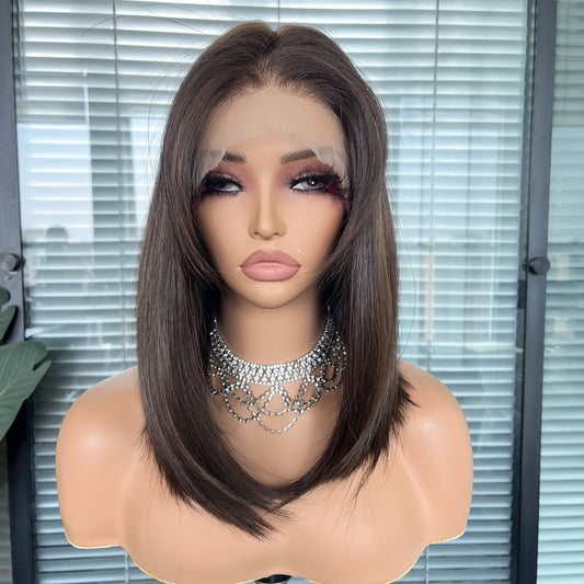 Jana in Swiss Chocolate | 14" Long Straight Bob Lace Front Wig