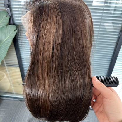 Jana in Swiss Chocolate | 14" Long Straight Bob Lace Front Wig