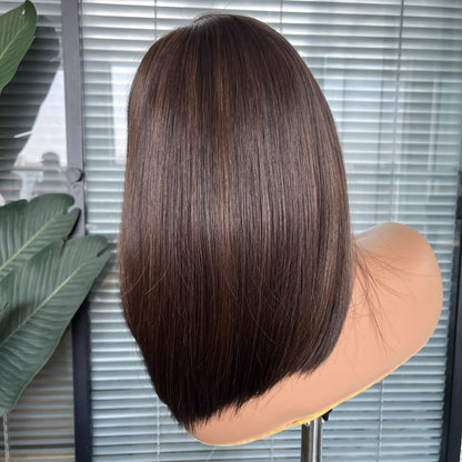 Jana in Swiss Chocolate | 14" Long Straight Bob Lace Front Wig