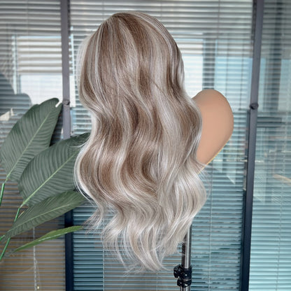 Electra in Midnight Frost | 22" Grey/Brown Wavy Lace Front Wig