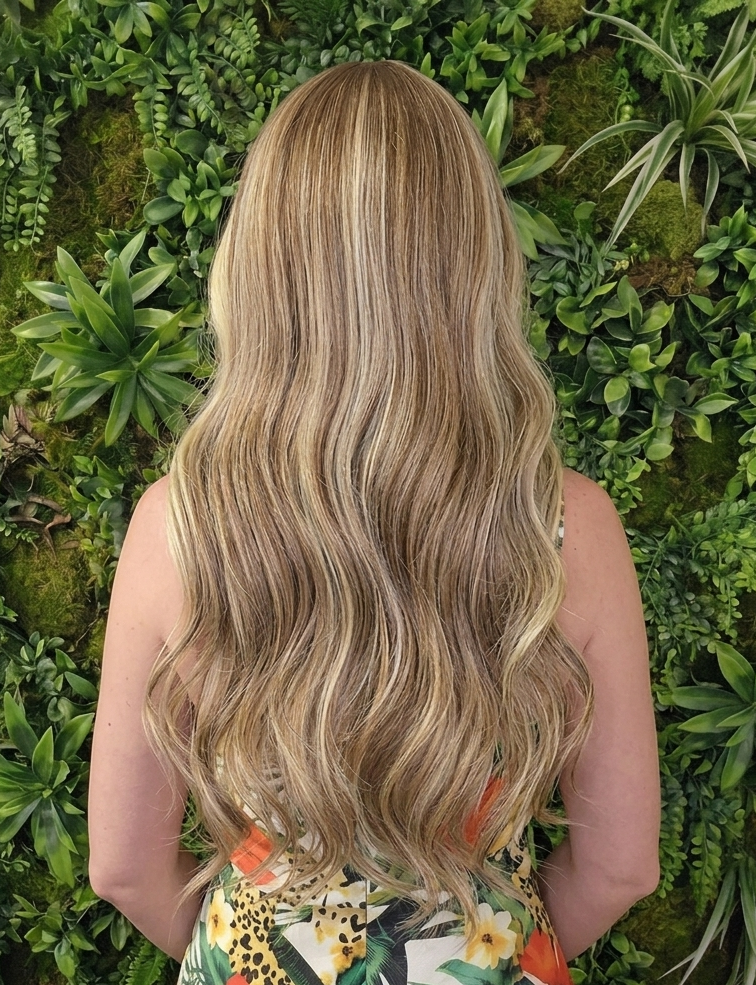 Alexis in Salted Caramel | 26" Long Wavy Brown Highlighed Lace Front Wig